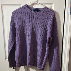 Ralph Lauren Lavender Braided Knit Sweater